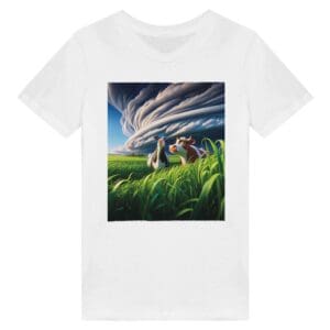 Bovine Storm Watch – Organic Kids Crewneck T-shirt