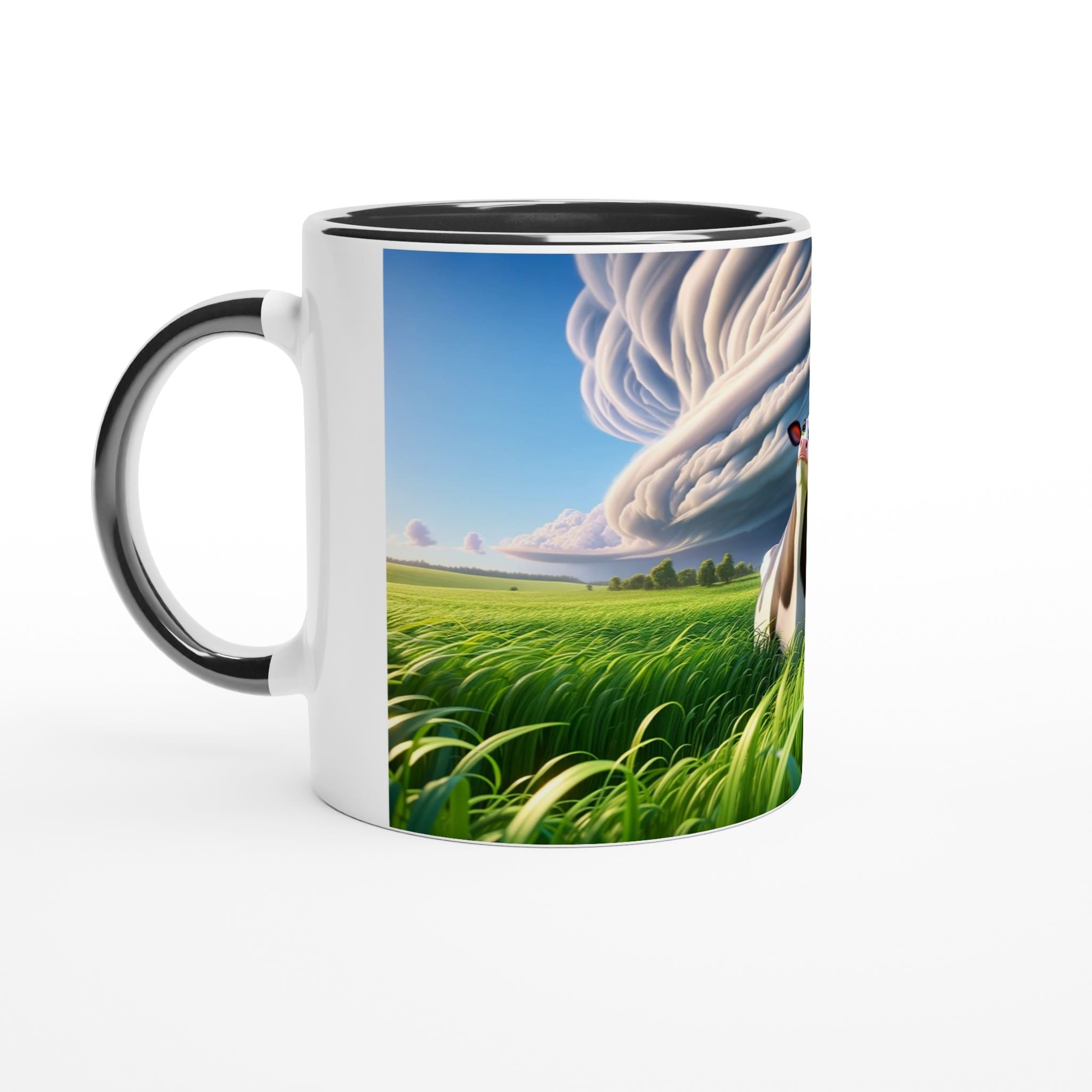 “Bovine Storm Watch” 325ml Ceramic Mug with Colour Inside
